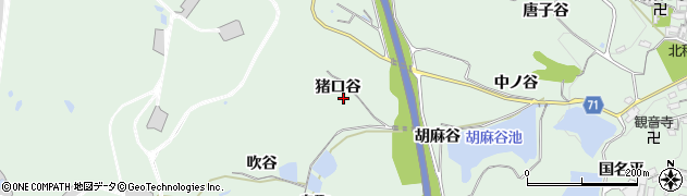 京都府相楽郡精華町北稲八間猪口谷周辺の地図