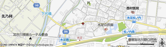 兵庫県加古川市野口町水足1095周辺の地図