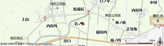 京都府木津川市加茂町西（岩ノ本）周辺の地図