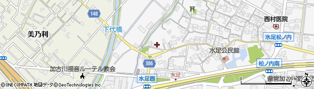 兵庫県加古川市野口町水足1090周辺の地図