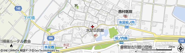 兵庫県加古川市野口町水足1195周辺の地図