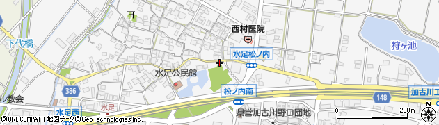 兵庫県加古川市野口町水足236周辺の地図