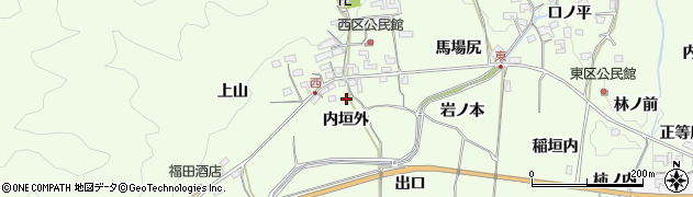 京都府木津川市加茂町西内垣外周辺の地図