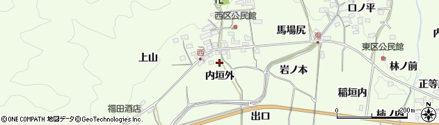 京都府木津川市加茂町西（内垣外）周辺の地図