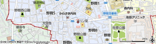 兵庫県伊丹市野間周辺の地図