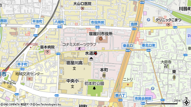 〒572-0832 大阪府寝屋川市本町の地図