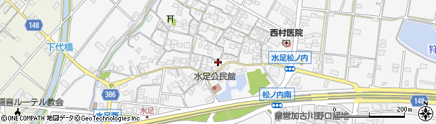 兵庫県加古川市野口町水足1203周辺の地図