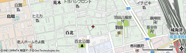 愛知県豊橋市花田町（百北）周辺の地図