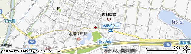 兵庫県加古川市野口町水足1880周辺の地図