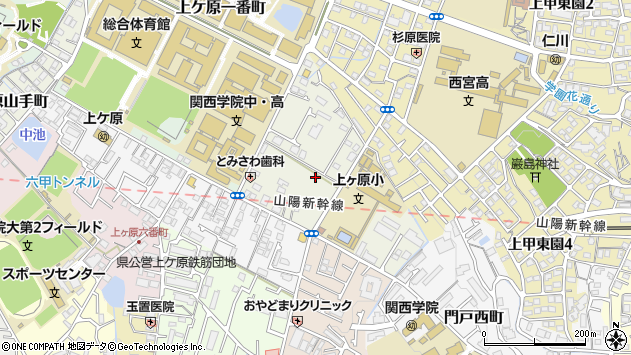 〒662-0892 兵庫県西宮市上ケ原二番町の地図