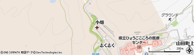 兵庫県神戸市北区山田町下谷上（小畑）周辺の地図