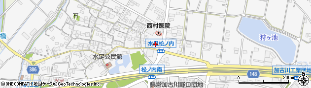 兵庫県加古川市野口町水足1883周辺の地図