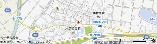 兵庫県加古川市野口町水足1206周辺の地図