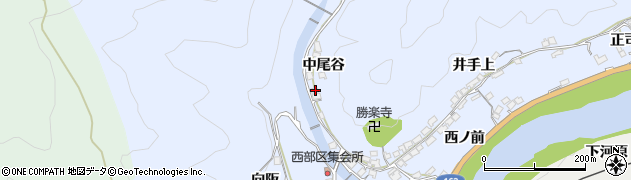 京都府相楽郡笠置町有市中尾谷周辺の地図
