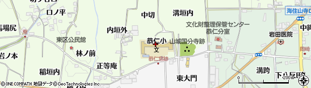 京都府木津川市加茂町例幣（中切）周辺の地図