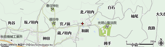 京都府木津川市加茂町銭司（北ノ垣内）周辺の地図