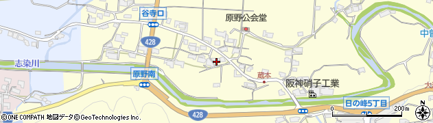 兵庫県神戸市北区山田町原野（中ノ株）周辺の地図