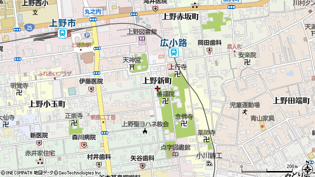〒518-0863 三重県伊賀市上野新町の地図