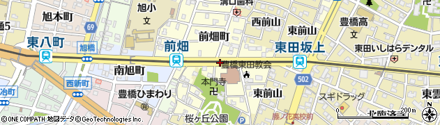 愛知県豊橋市前畑町周辺の地図