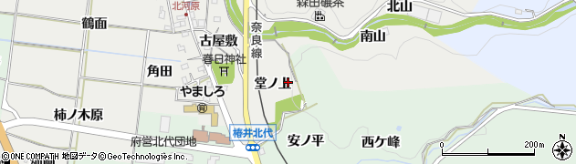 京都府木津川市山城町北河原（堂ノ上）周辺の地図