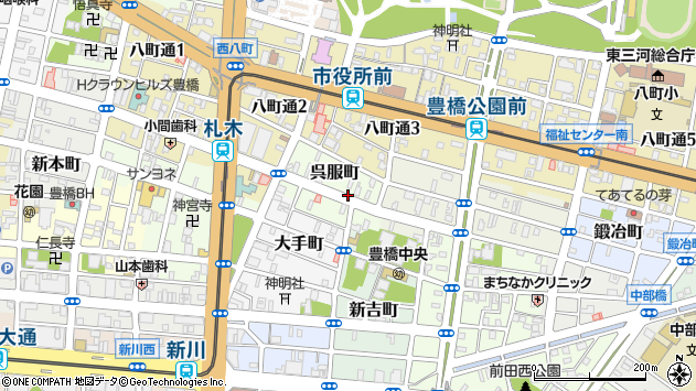 〒440-0804 愛知県豊橋市呉服町の地図
