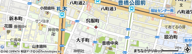 愛知県豊橋市呉服町周辺の地図