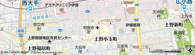 三重県伊賀市上野中町周辺の地図