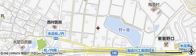 兵庫県加古川市野口町水足1933周辺の地図
