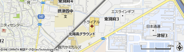 スーパーセンタートライアル摂津南店周辺の地図