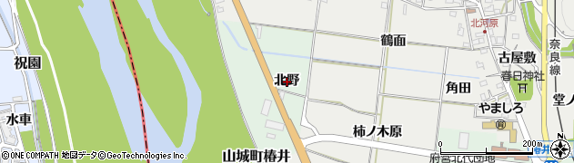京都府木津川市山城町椿井（北野）周辺の地図
