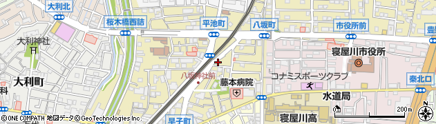 大阪府寝屋川市八坂町周辺の地図