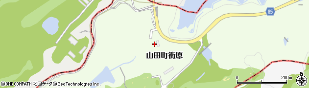 兵庫県神戸市北区山田町衝原（南山）周辺の地図