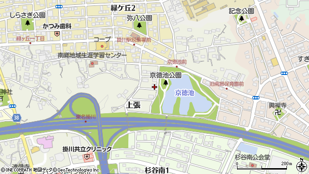 〒436-0022 静岡県掛川市上張の地図