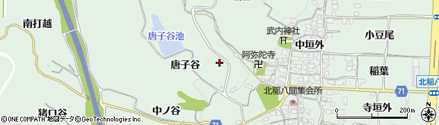 京都府精華町（相楽郡）北稲八間（北垣外）周辺の地図