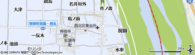 京都府精華町（相楽郡）祝園（馬場脇）周辺の地図