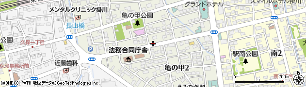 静岡県掛川市亀の甲周辺の地図