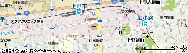 伊賀市役所　上野公民館周辺の地図
