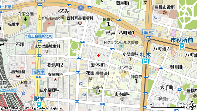 〒440-0892 愛知県豊橋市新本町の地図