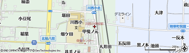 川西小学校前周辺の地図