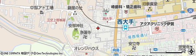 三重県伊賀市上野西大手町周辺の地図