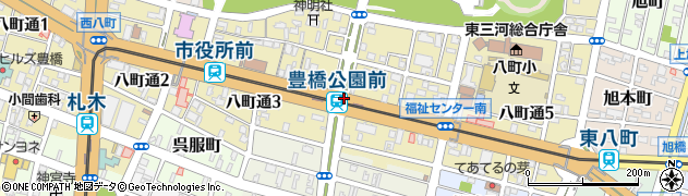 豊橋公園前駅周辺の地図