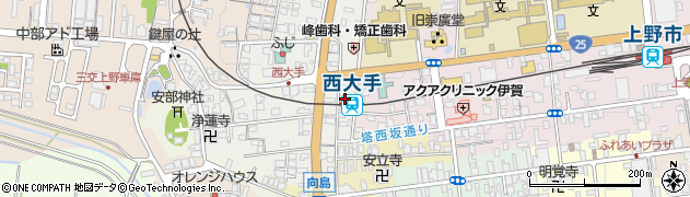 西大手駅周辺の地図