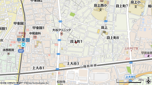 〒663-8006 兵庫県西宮市段上町の地図