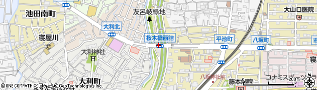桜木橋西詰周辺の地図