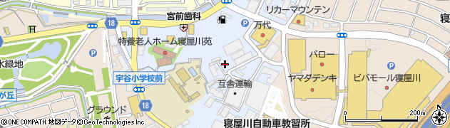 大阪府寝屋川市宇谷町周辺の地図