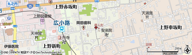 三重県伊賀市上野農人町374周辺の地図