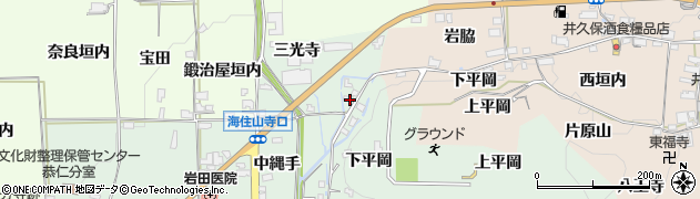 京都府木津川市加茂町岡崎三光寺周辺の地図