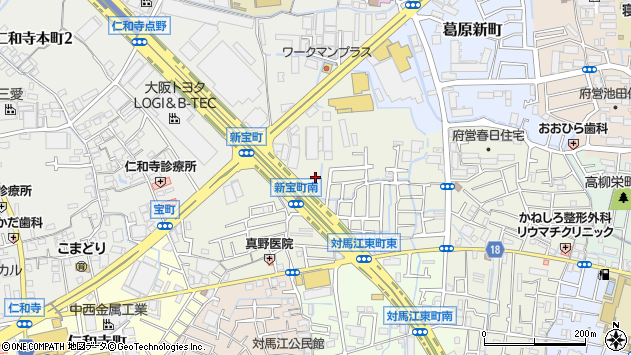 〒572-0067 大阪府寝屋川市宝町の地図
