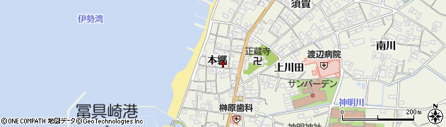 愛知県美浜町（知多郡）野間（本郷）周辺の地図