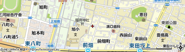 愛知県豊橋市東田町（前畑）周辺の地図